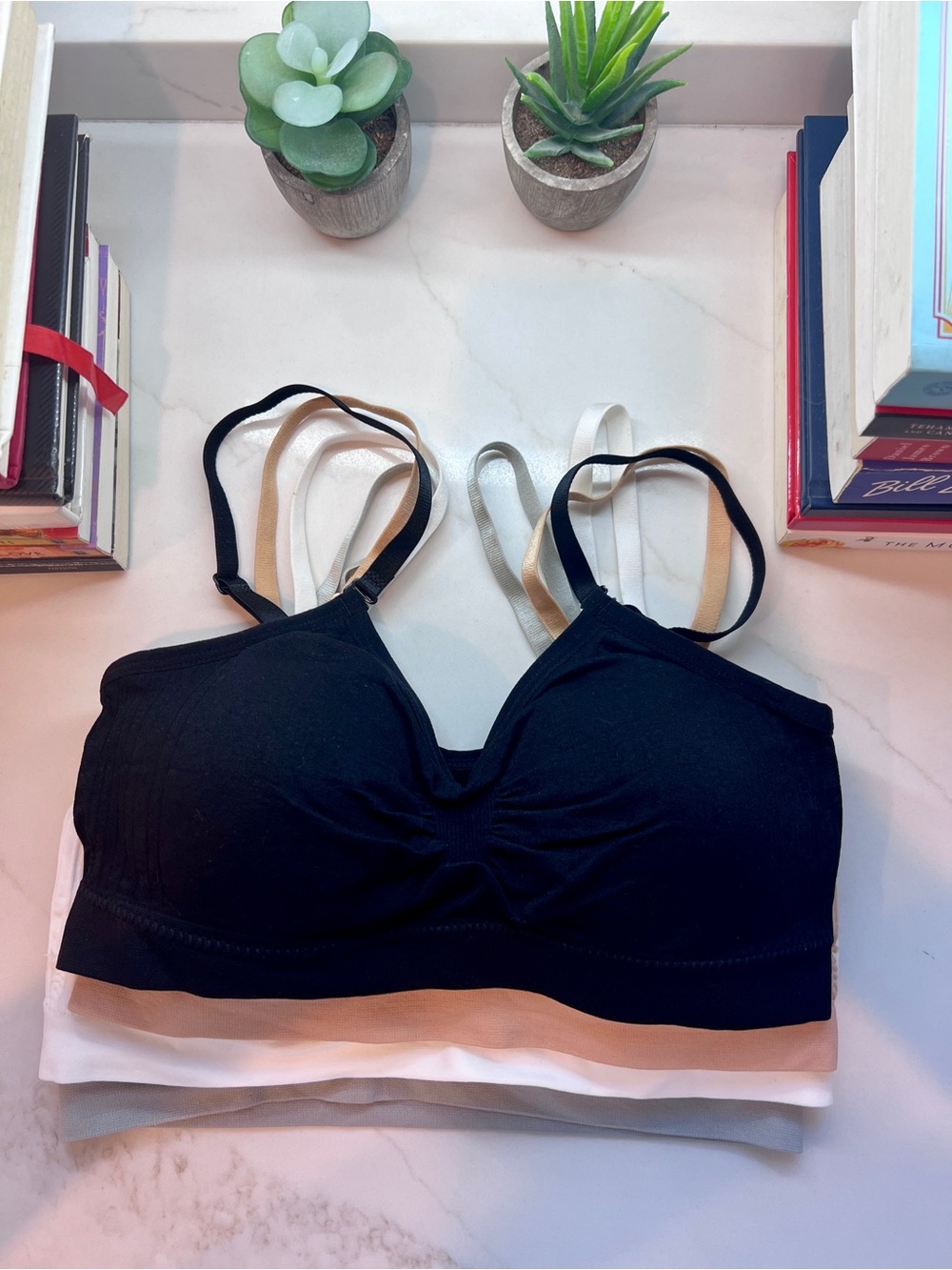 Everyday Wireless Seamless Bralettes - Black, White, Nude, Grey Set